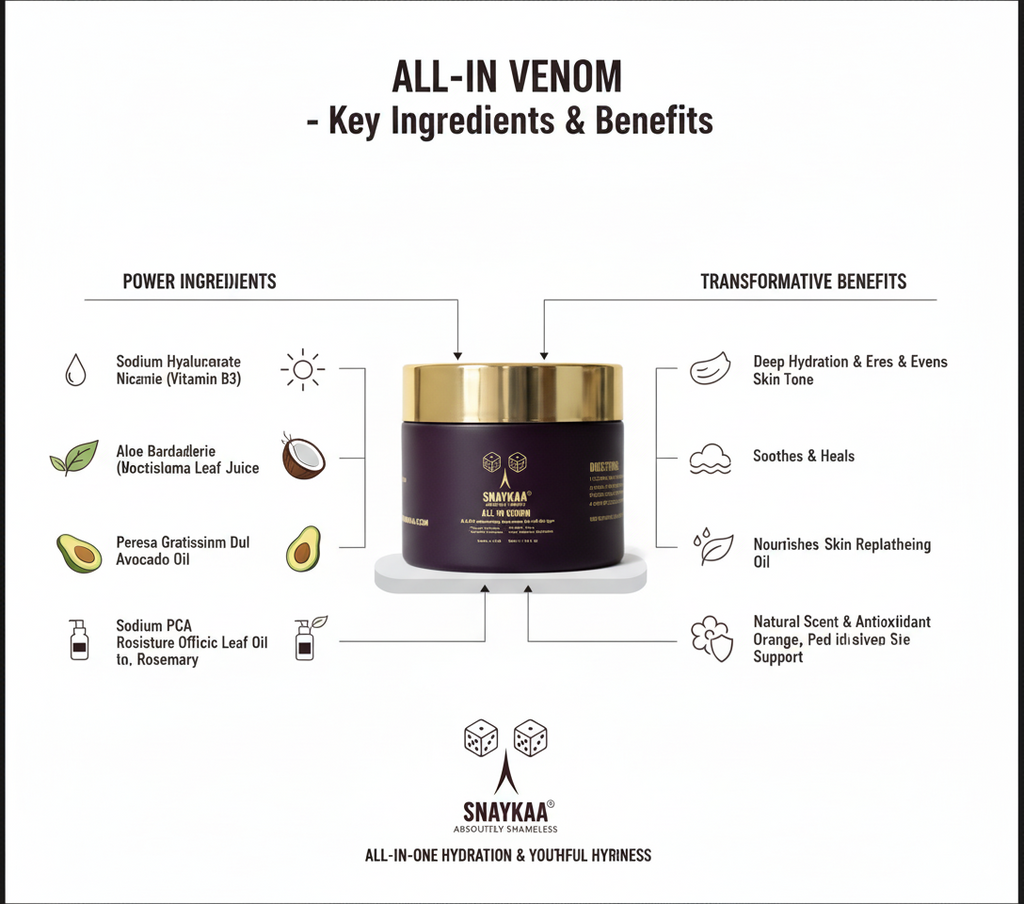SNAYKAA™ ALL-IN VENOM Face Cream - Anti-Aging Moisturizer with Niacinamide & Peptides for Fine Lines, Wrinkles & Uneven Tone Reduce Dark Spot - Hydrating Day & Night Cream for Women & Men, 50 ml