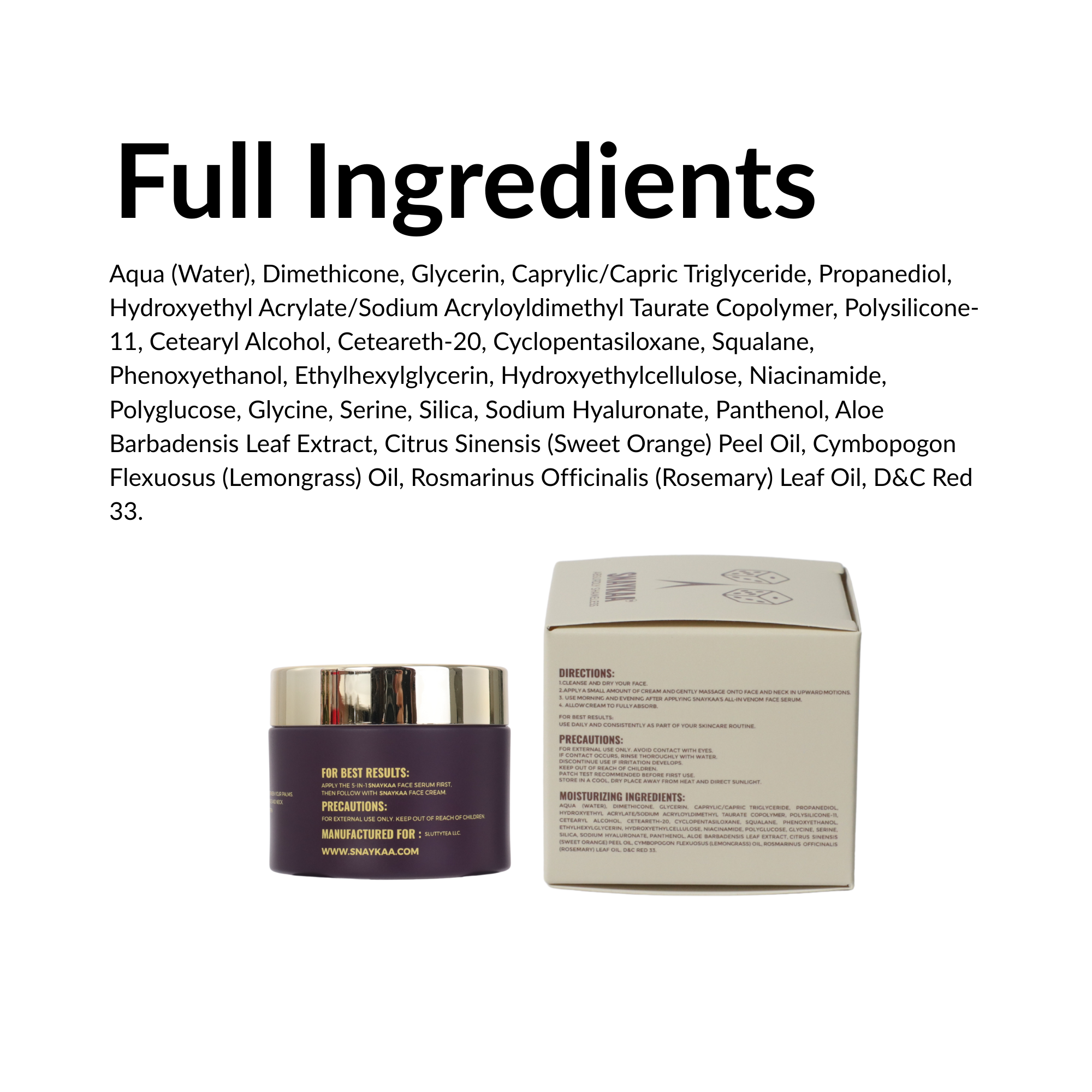 SNAYKAA™ ALL-IN VENOM Face Cream - Anti-Aging Moisturizer with Niacinamide & Peptides for Fine Lines, Wrinkles & Uneven Tone Reduce Dark Spot - Hydrating Day & Night Cream for Women & Men, 50 ml