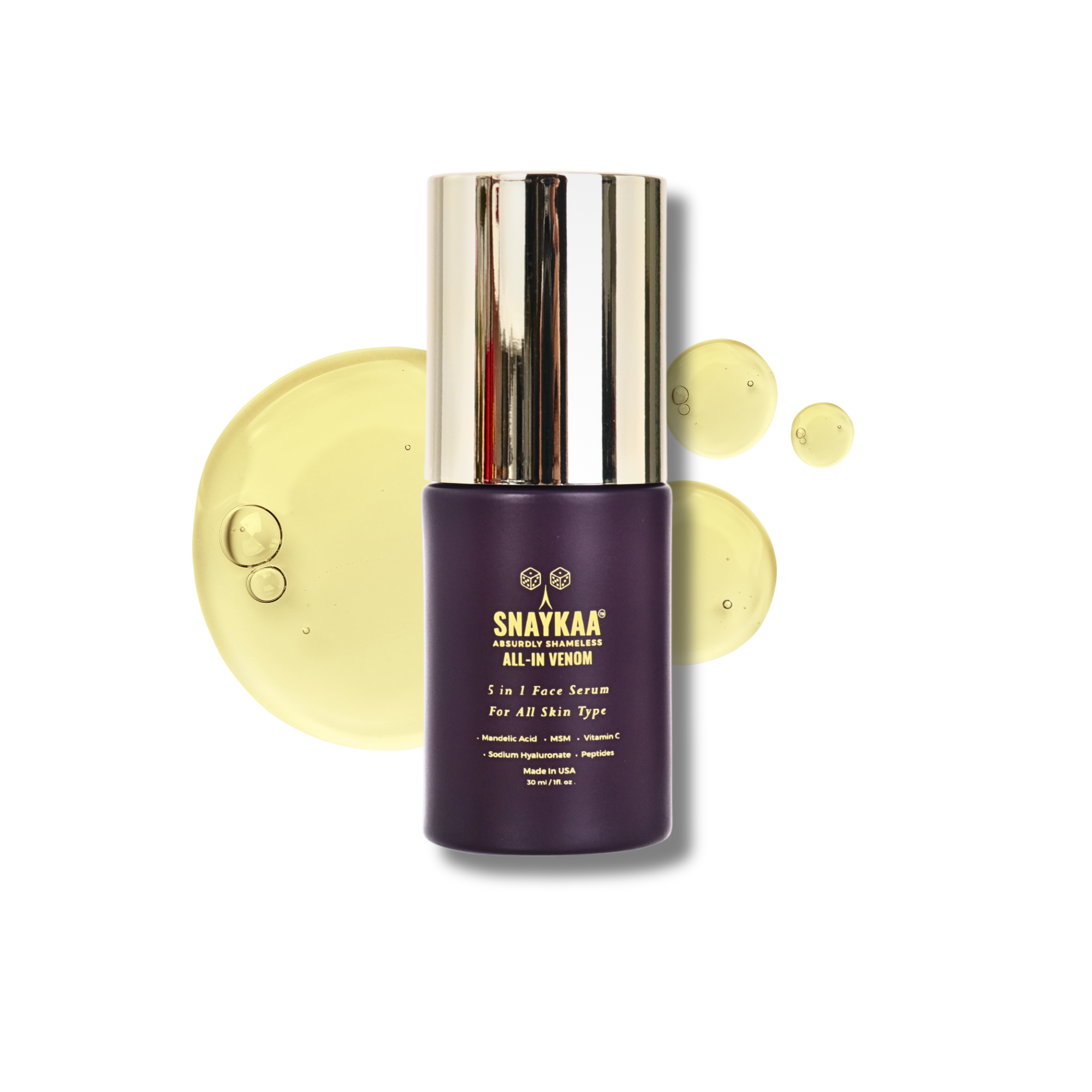 SNAYKAA™ ALL-IN VENOM Face Serum for Women | Anti-Aging & Wrinkle Reducer | Niacinamide, Mandelic Acid & Hyaluronic Acid | Hydrating, Brightening, Dark Spot Corrector | 30ml